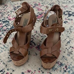 Steve Madden Tan Platform Heels